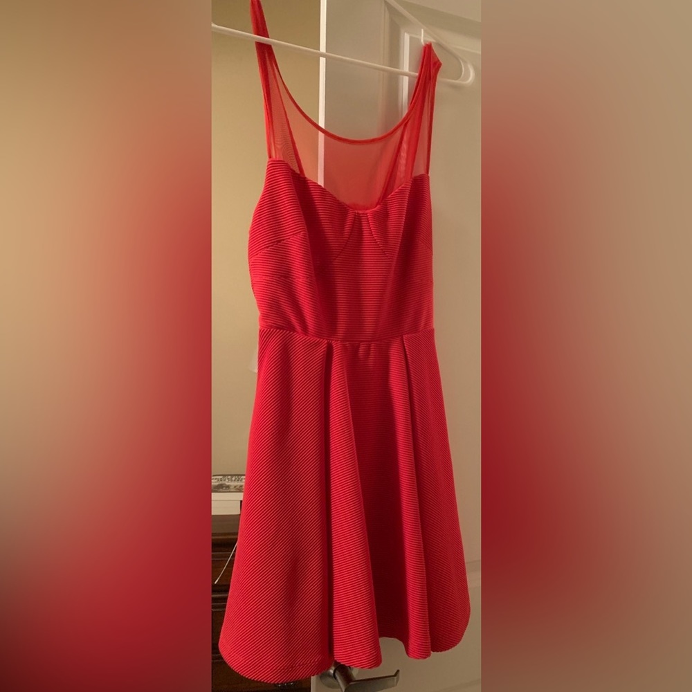 Red BCBG dress